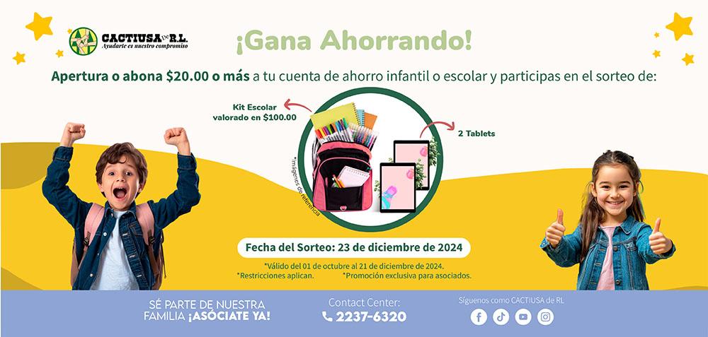 Promocion Ahorro infantil y escolar